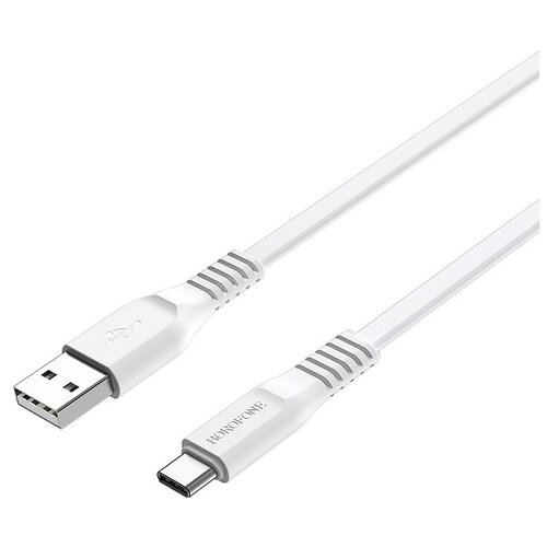 Кабель USB BOROFONE BX23 Wide, USB - Type-C, 3A, 1 м, белый кабель borofone type c bx23 wide power черный