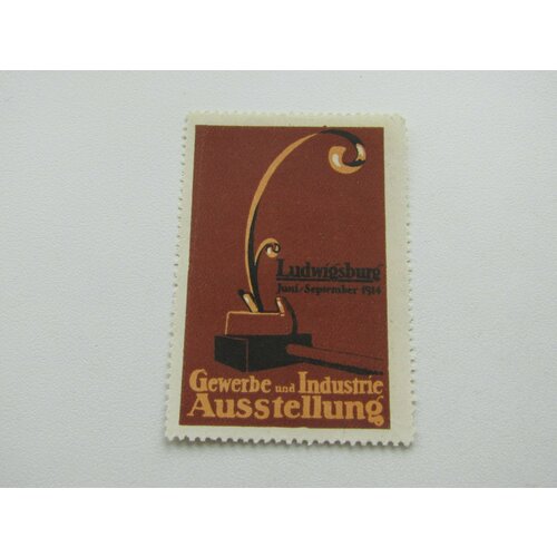 Непочтовая марка. Германия. Людвигсбург. 1914. Индустриальная выставка. непочтовая марка германия людвигсбург 1914 индустриальная выставка