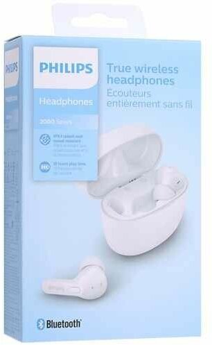 Bluetooth-гарнитура Philips TAT2206WT, белая - фото №8