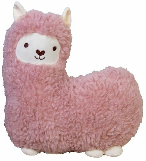 Мягкая игрушка подушка Альпака для девочек и мальчиков, розовая 40 см