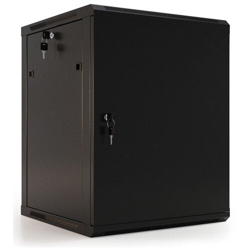 Шкаф серверный Hyperline (TWB-0966-SR-RAL9004) настенный 9U 600x600мм пер. дв. металл 2 бок. пан. 60кг черный IP20 сталь шкаф настенный hyperline twb fc 2266 sr ral9004 22u 19 1086x600х600мм металлическая дверь черный