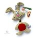 Игрушка для собак Кость с пищалкой малая, резина, ткань, 4х11х1,1см