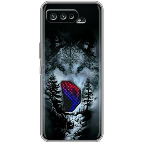 Дизайнерский силиконовый чехол для Асус Рог Фон 5/5s / ASUS ROG Phone 5 Лесной волк