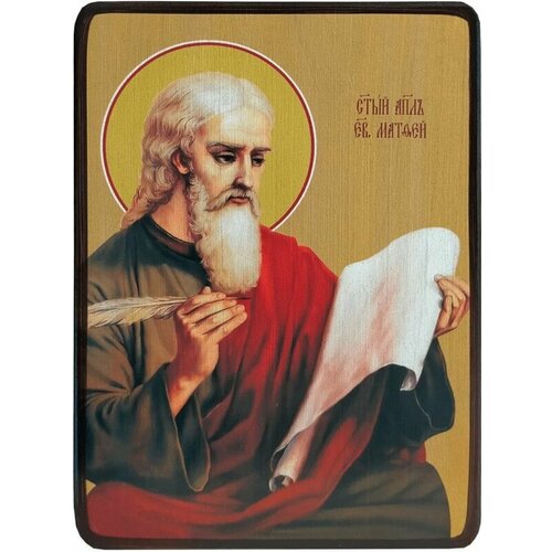 Икона Матфей апостол, яркий, размер 14 х 19 см