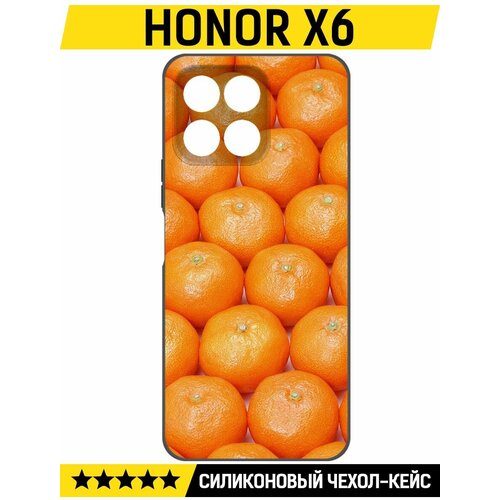 Чехол-накладка Krutoff Soft Case Мандаринки для Honor X6 черный чехол накладка krutoff soft case мандаринки для honor x8a черный