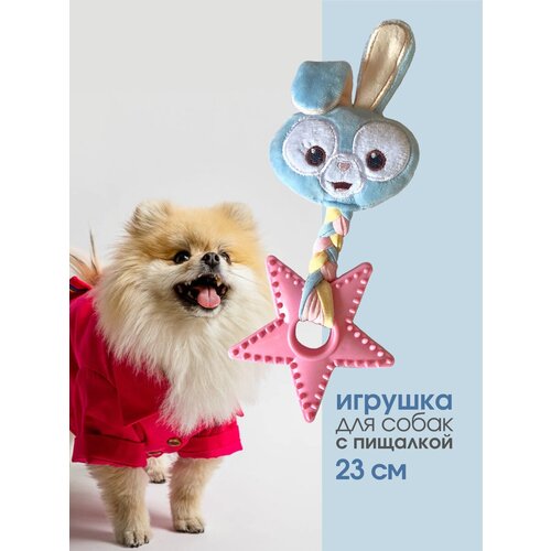 Игрушка для животных Плюшевый заяц с звездой из ТПР резины, Грейфер для собак, для здоровья зубов