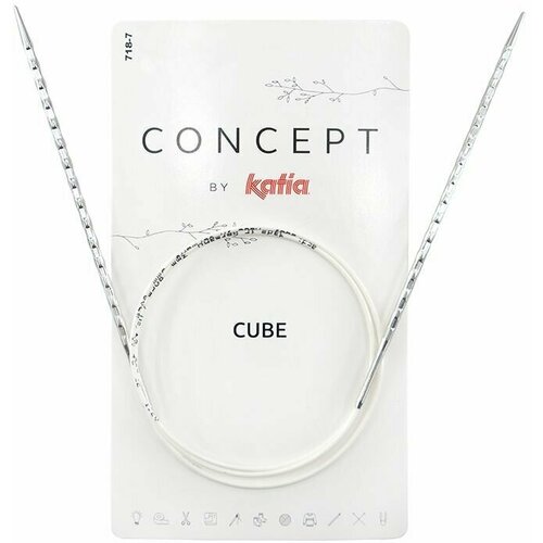 Спицы металлические круговые супергладкие c квадратным кончиком CONCEPT BY KATIA Cube №6,5, 60 см