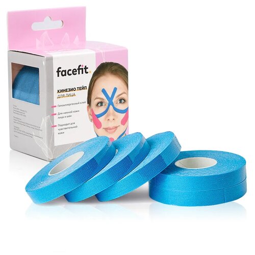 фото Facefit кинезио тейп 1 х 500 см 5 шт. голубой