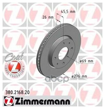 Диск Тормозной Zimmermann (380216820) Zimmermann арт. 380216820