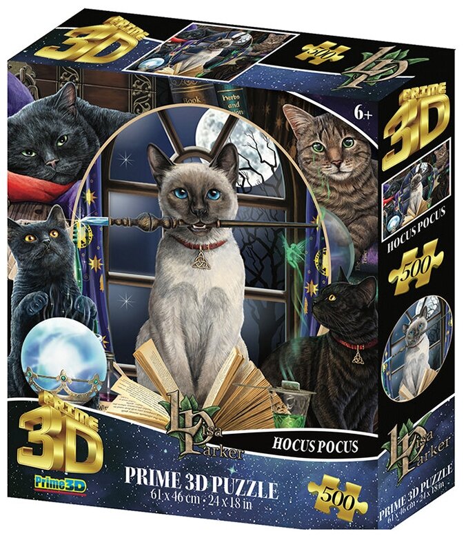 Prime 3D Пазл Super 3D 500 элемент. 32564 Коллаж Магия кошек