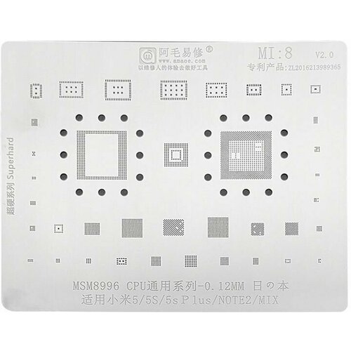 Трафарет AMAOE для XiaoMi MI8 T:0.12mm