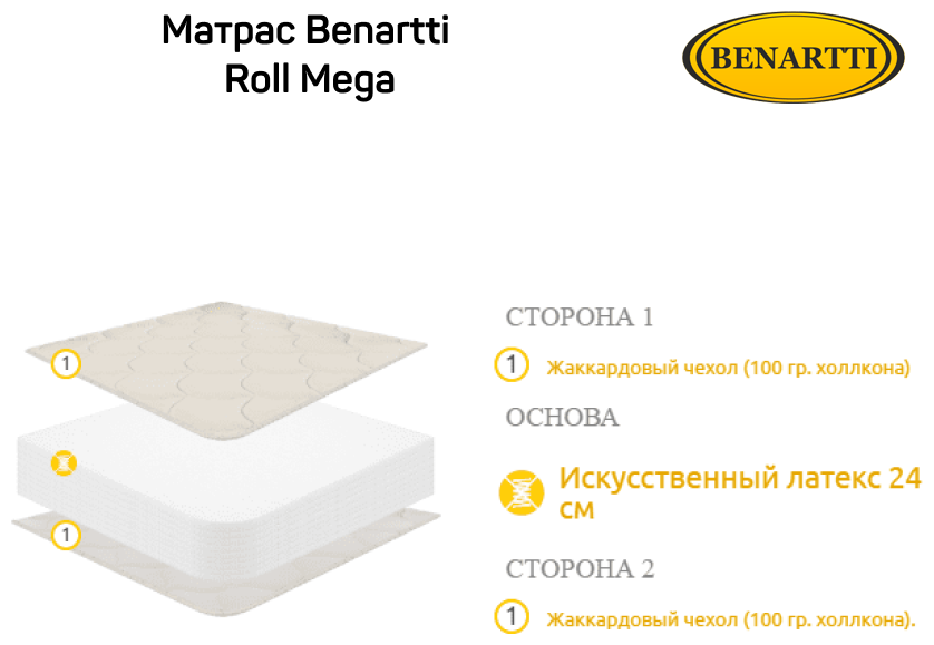 Матрас Benartti Roll Mega 140x190 - фотография № 5