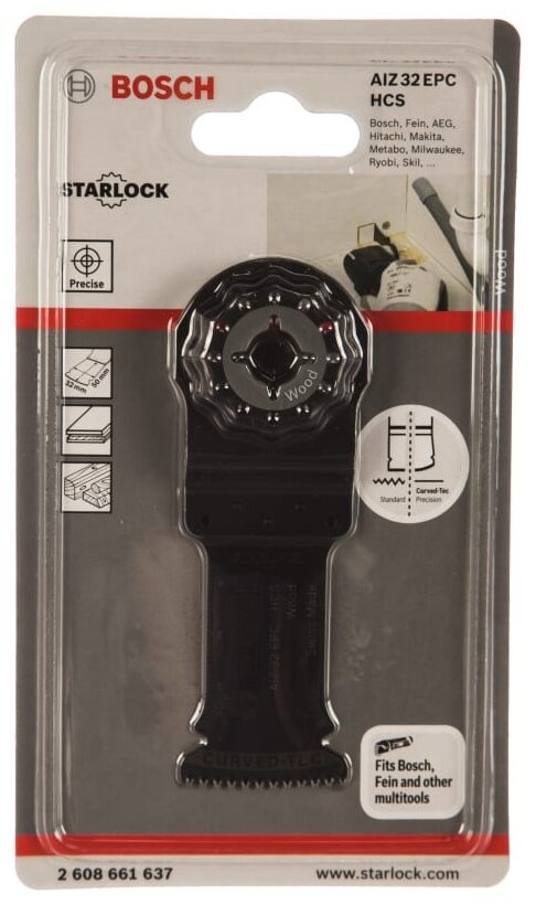 Пильное полотно Starlock Bosch AIZ 32 EPC HCS Wood (1шт), (1.00шт.)
