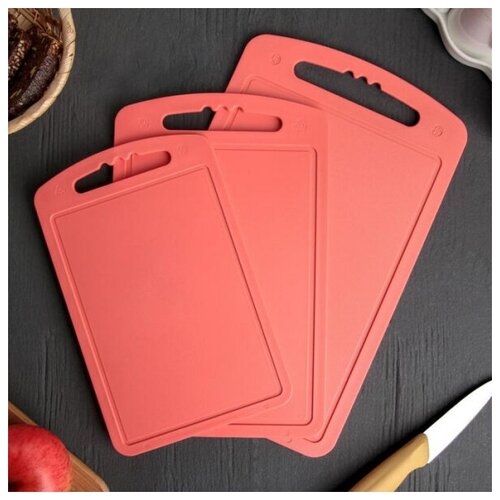 фото Набор разделочных досок, 3 шт: 24?15 см, 28?18 см, 32?20 см, цвет микс martika 1256425 . yandex market