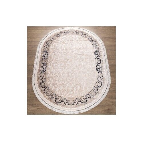 Ковер дизайн 1308B цвет L_BEIGE / LACIVERT овал (0.8 х 1.5 м)