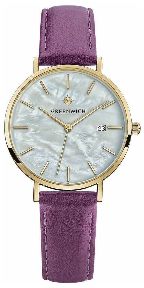 Наручные часы GREENWICH, фиолетовый, золотой