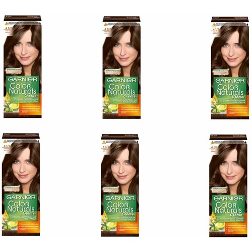 Краска для волос Garnier (Гарньер) Color Naturals Creme, тон 4 1/2 - Горький шоколад х 6шт