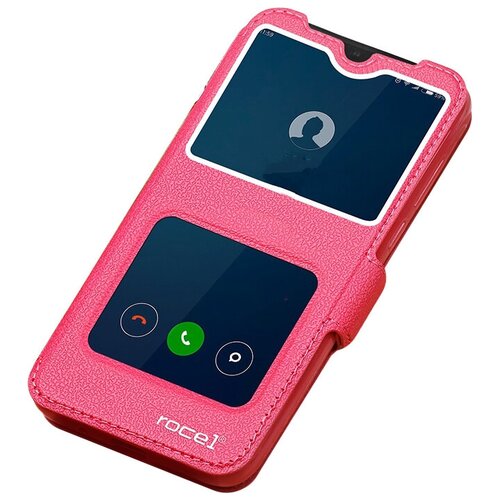 фото Чехол-книжка mypads для huawei enjoy 9s / p smart+ 2019 / honor 10i / honor 20e (hry-lx1t) 6.21 с окном вызова предпросмотра и свайпом позволяет отвечать на звонки и сообщения не открывая крышку розовый