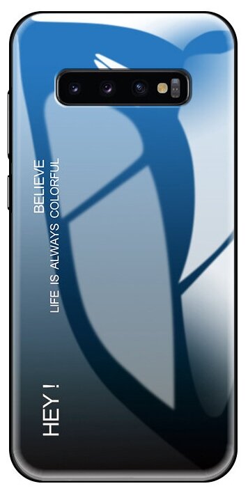 Чехол-бампер MyPads для Samsung Galaxy S8 SM-G9500 стеклянный из закаленного стекла с эффектом градиент зеркальный блестящий переливающийся синий