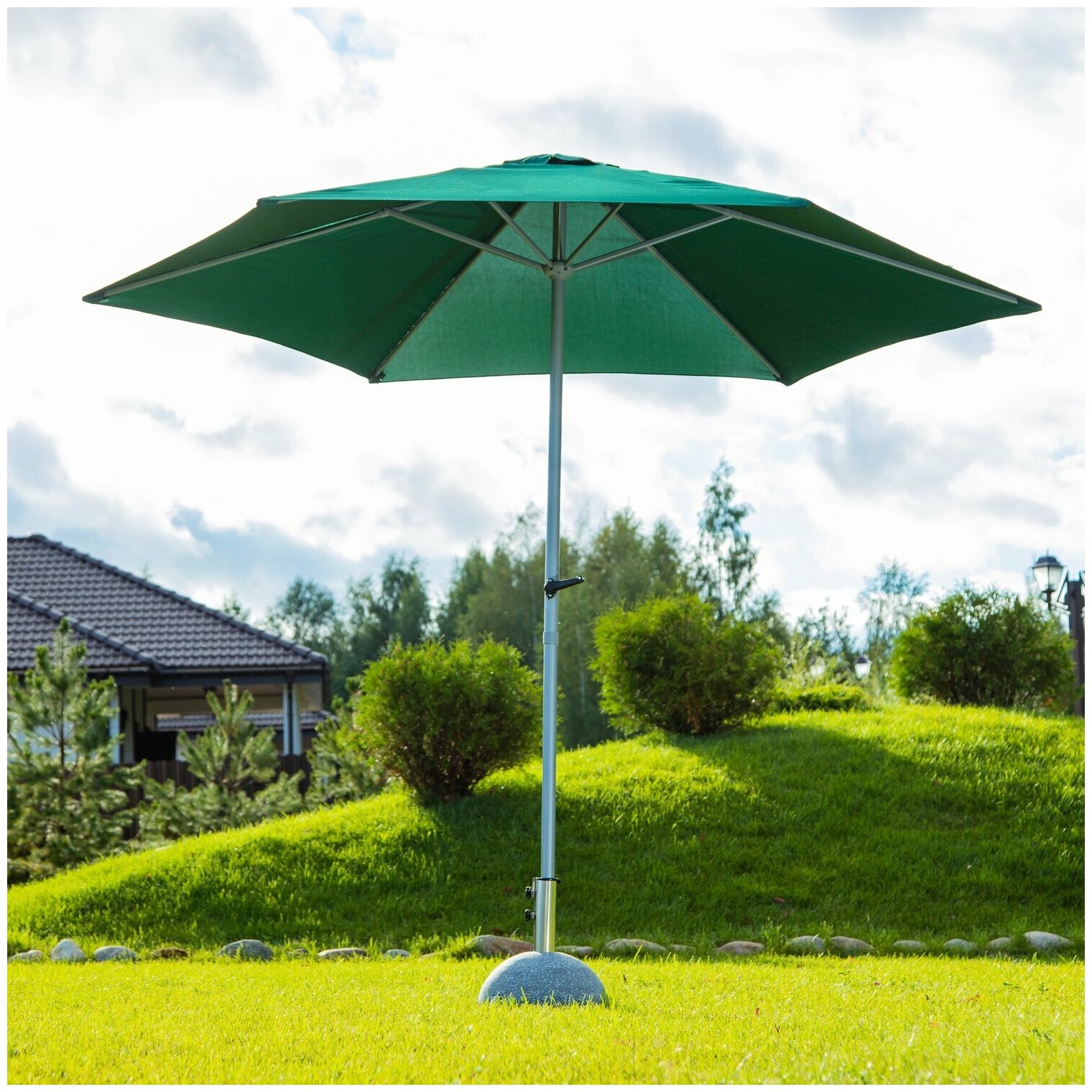 Зонт садовый Eufolal зеленый 270 х 230 см - фотография № 15