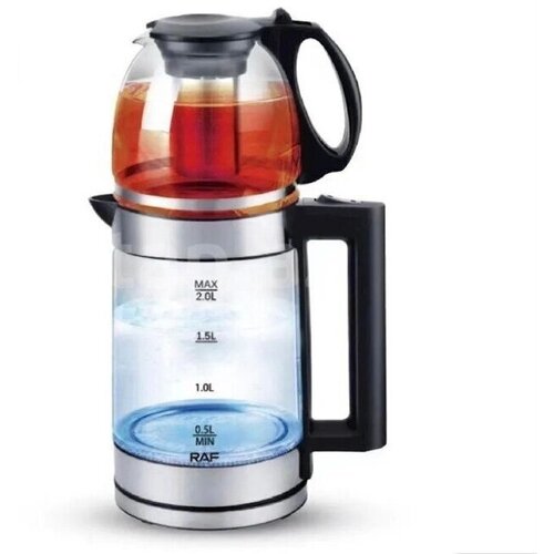 Чайник электрический с заварником RAF R-7898 электрочайник 2 Л серебристый 349900₽