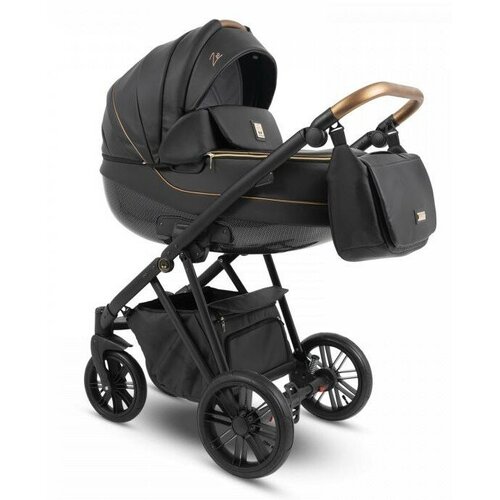 Коляска детская универсальная 3 в 1 Camarelo Zeo Черный экокожа