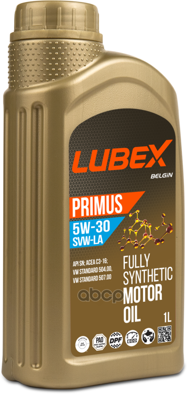 LUBEX Синт. Мот. масло Primus Svw-La 5W-30 Sn C3 (1Л)