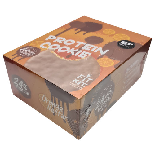 Печенье FITKIT Choco Protein Cookie, 1200 г, Coconut Flan протеиновое печенье в шоколаде без сахара fit kit chocolate protein cookie упаковка 24шт по 50г апельсиновый нектар