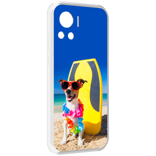 Чехол MyPads Гавайская-собака для Motorola Edge 30 Ultra задняя-панель-накладка-бампер