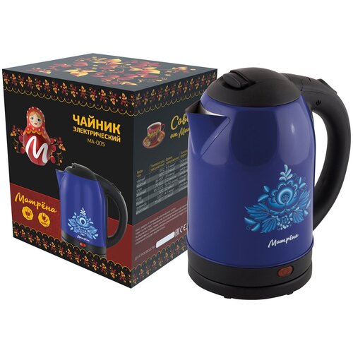 Чайник электрический Матрена MA-005 2 л сталь синий Гжель 185500₽