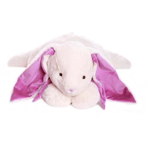 Мягкая игрушка Lapkin Кролик 60 см белый c фиолетовым шарфом