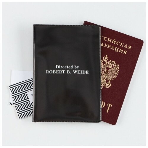 Обложка для паспорта , черный обложка для студенческого сувенирshop directed by robert b weide мем