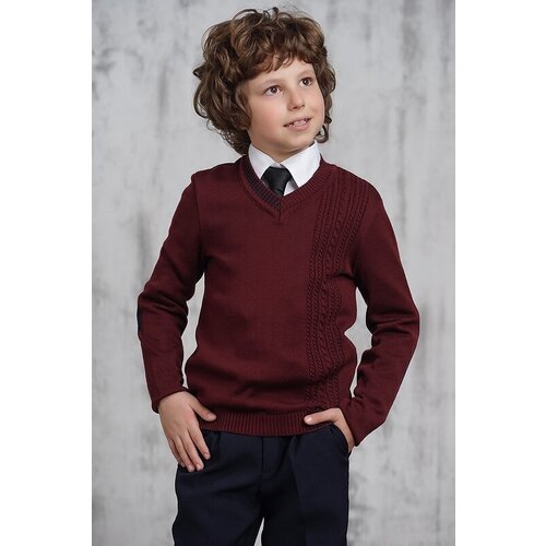 Пуловер VAY, длинный рукав, средней длины, без карманов, размер 40/152, бордовый