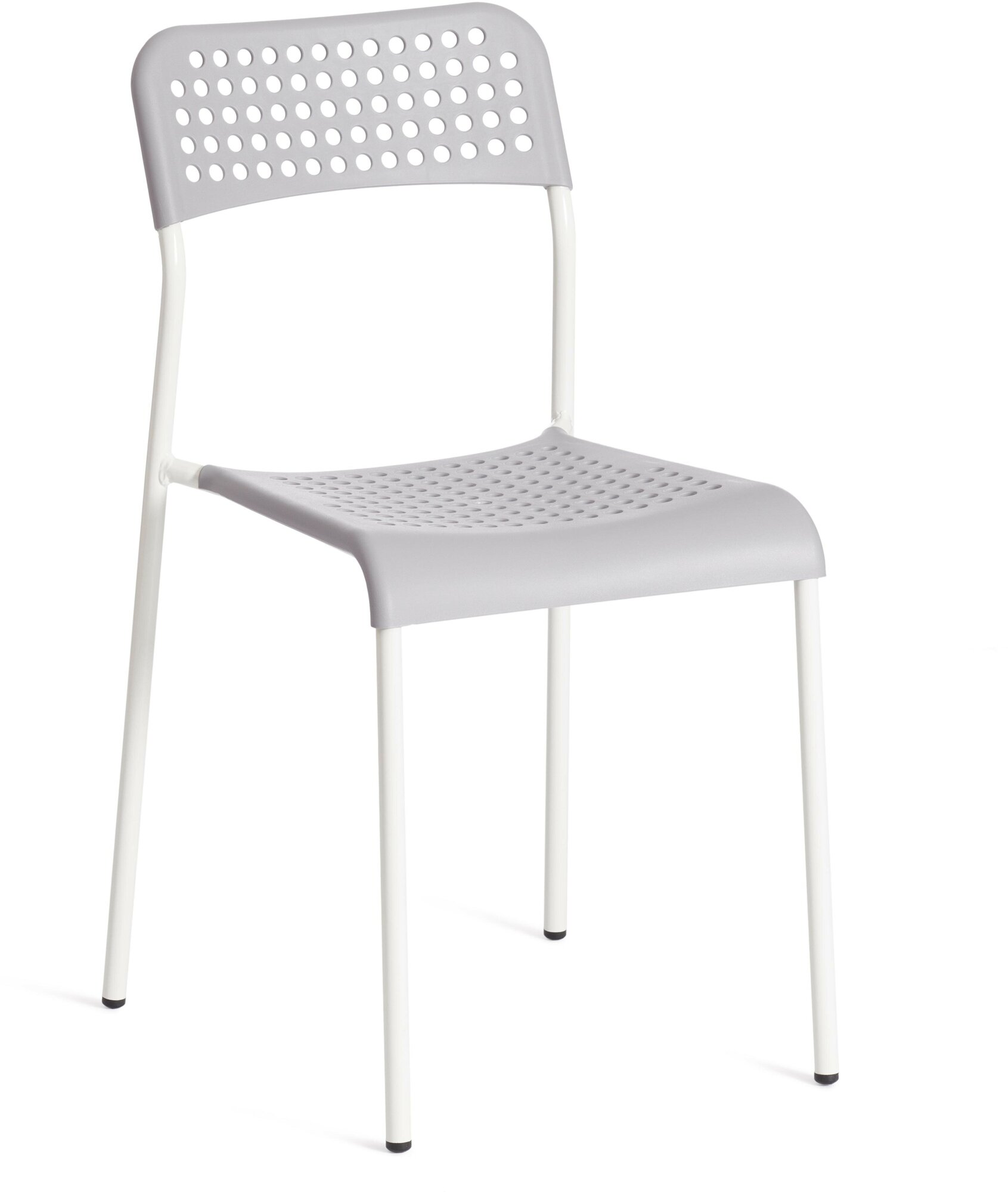 Стул Tetchair ADDE (mod. C-049) / 1 шт. в упаковке металл/пластик, 39 х 49 х 78 см, Grey (серый) /White (белый)