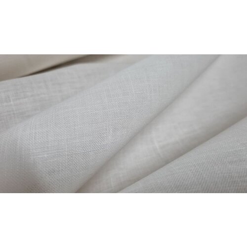 150 см. Плотный белый лён Ткань от 1 м розница