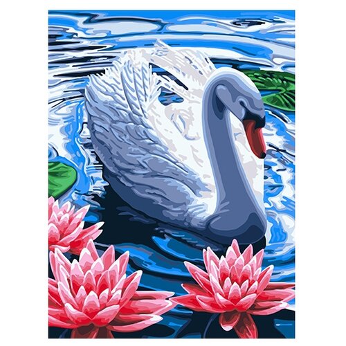 фото Rl067 набор для рисования по номерам 'лебедь в лотосах' 30*40см русская живопись