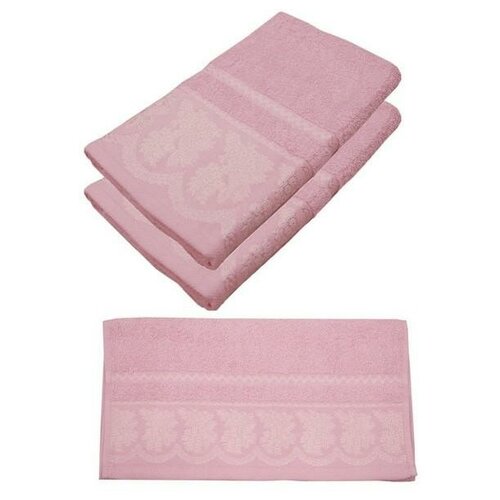 фото Набор махровых полотенец "маргарита", 3 штуки, цвет розовый (арт. унп-113-05-3) эго
