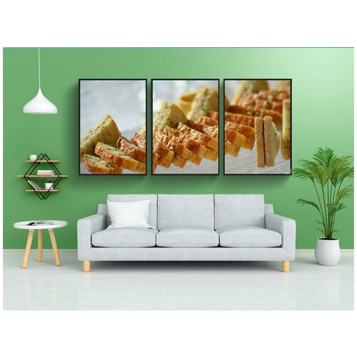 фото Набор модулных постеров для интерьера "торт соленый, petit fours, аперитив" 60x90 см. в тубусе, без рамки lotsprints