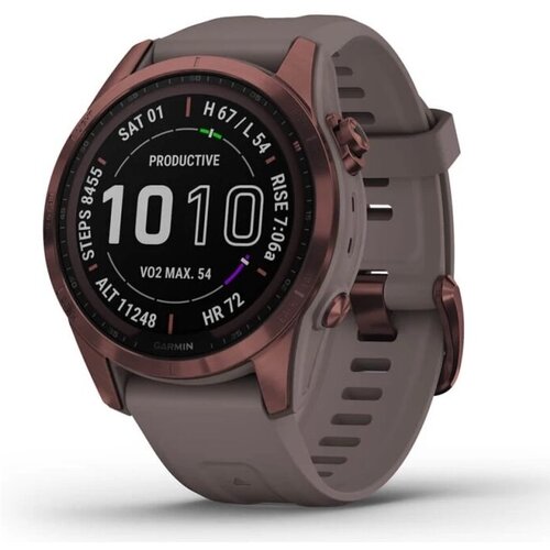 Умные часы Garmin fenix 7S Sapphire Solar Edition Dark Bronze Titanium with Shale Grey Band 8179000₽