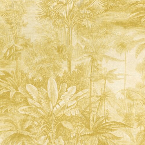 Обои Rasch Kerala 0.53 x 10.05 551150 на флизелиновой основе, цвет желтый, рисунок флористика beibehang современный минималистичный ручная роспись фламинго тропический дождевой лес индивидуальные обои из нордической бумаги обои