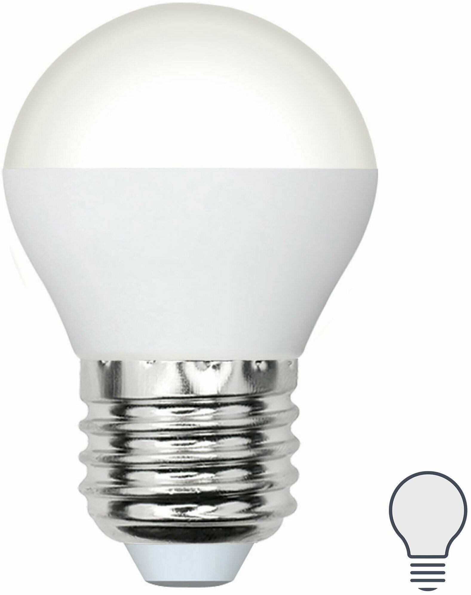 Лампа Volpe Е27 6 Вт DIM шар матовая 600 Лм холодный свет
