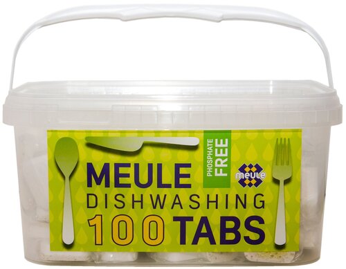 Таблетки “MEULE” PHOSPHATE FREE для мытья посуды в посудомоечной машине. Упаковка 100 шт