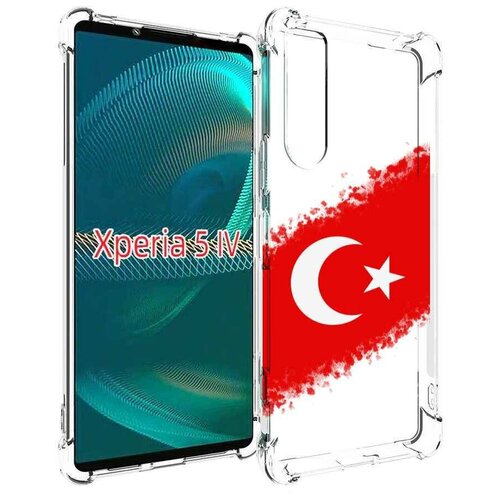 Чехол MyPads флаг Турции для Sony Xperia 5 IV (5-4) задняя-панель-накладка-бампер