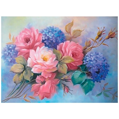 Картина по номерам Molly Гортензии с розами, 15x20см