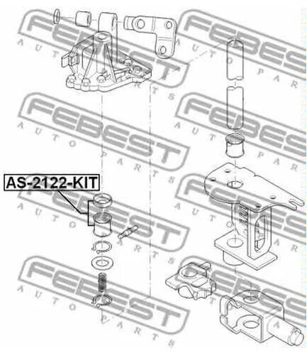 Подшипник шариковый комплект, AS2122KIT FEBEST AS-2122-KIT