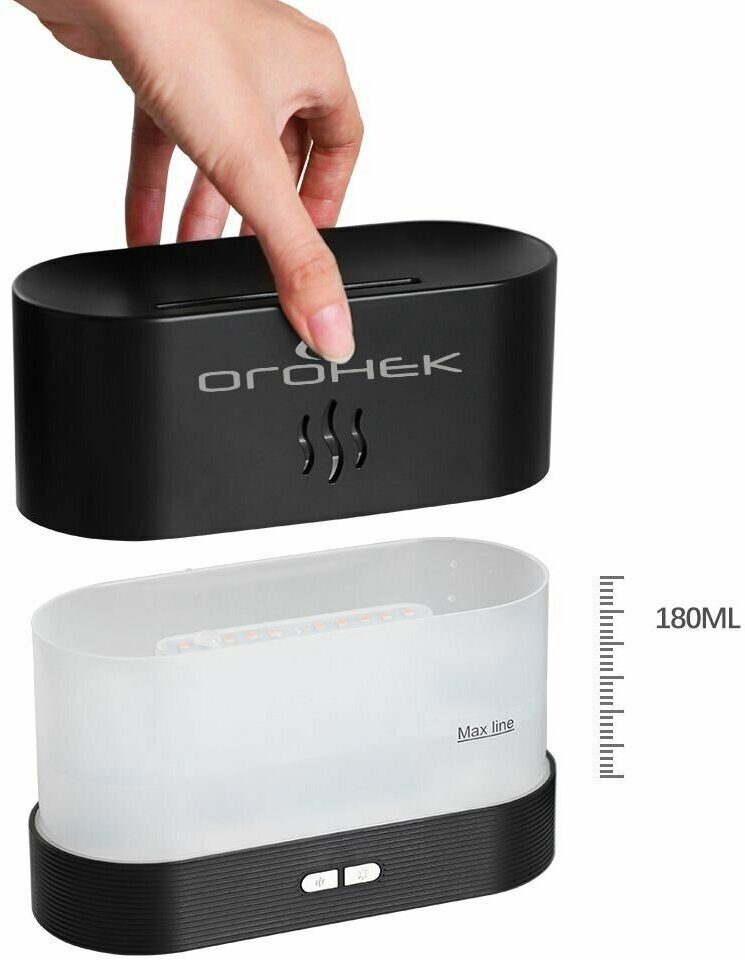 Увлажнитель воздуха (180мл,USB,RGB) Огонек OG-HOM06 Черный - фотография № 6