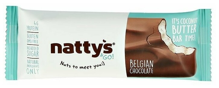 Шоколадный батончик `NATTYS` с мякотью кокоса в молочном шоколаде 45 г - фотография № 8