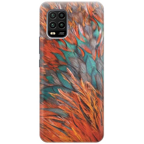фото Ультратонкий силиконовый чехол-накладка для xiaomi mi 10 lite с принтом "разноцветные перья" gosso