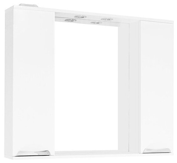 Зеркало со шкафом Style Line Жасмин 100 С с подсветкой Белый глянец