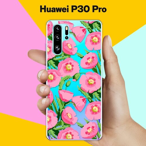 Силиконовый чехол Узор из цветов на Huawei P30 Pro силиконовый чехол узор из ёжиков на huawei p30 pro